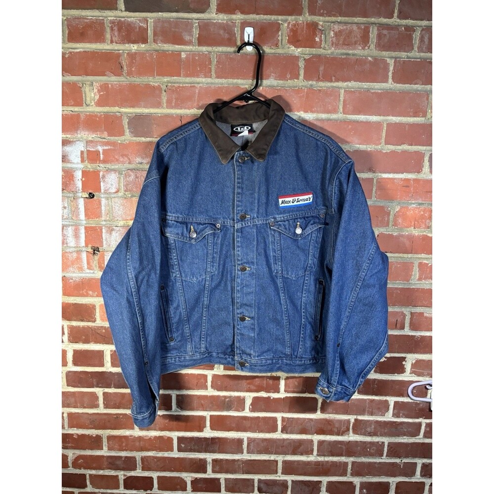 Vintage Max And Erma’s Embroidered Employee Denim Button Up Jacket Size Medium